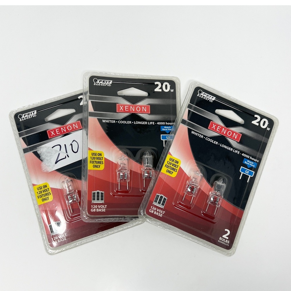 Feit Electric 20W Xenon G8 Base 120V Light‎  3 Packs of 2 BPXN20/G8/2 6 Total